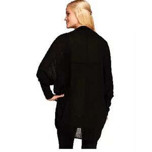 Cee Bee Cheryl Burke Womens 3X Open Front Cocoon Top Black Oversized NWOT)